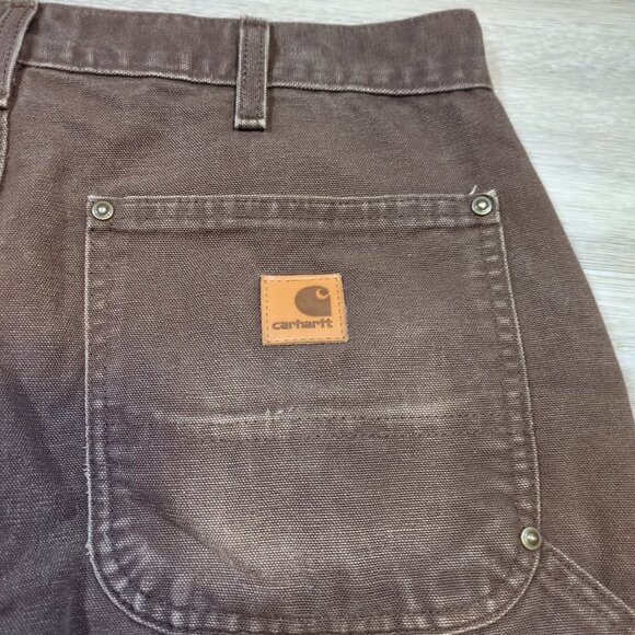 Carhartt B136 DKB Double Knee Work Pants Men's 31x29 Dungaree Fit Dark Brown - Picture 7 of 13